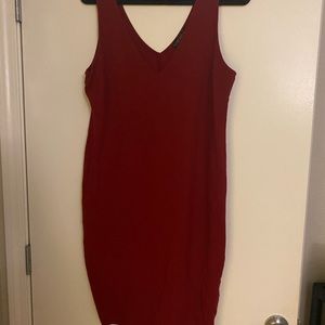 Sultry red bodycon dress